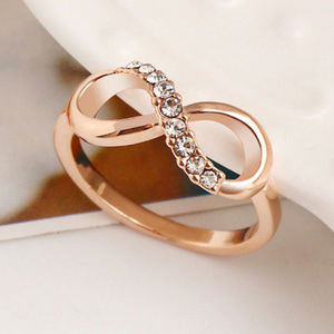 Gold Infinity Crystal Ring - Women's size: (6)